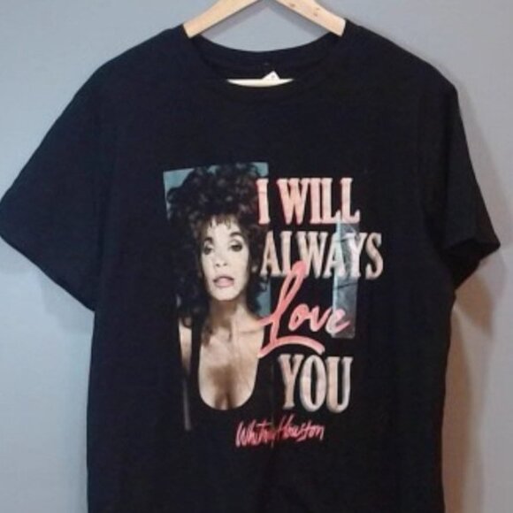 Whitney Houston "I Will Always Love You" Graphic T-Shirt - Size XXL, Black - Picture 2 of 3